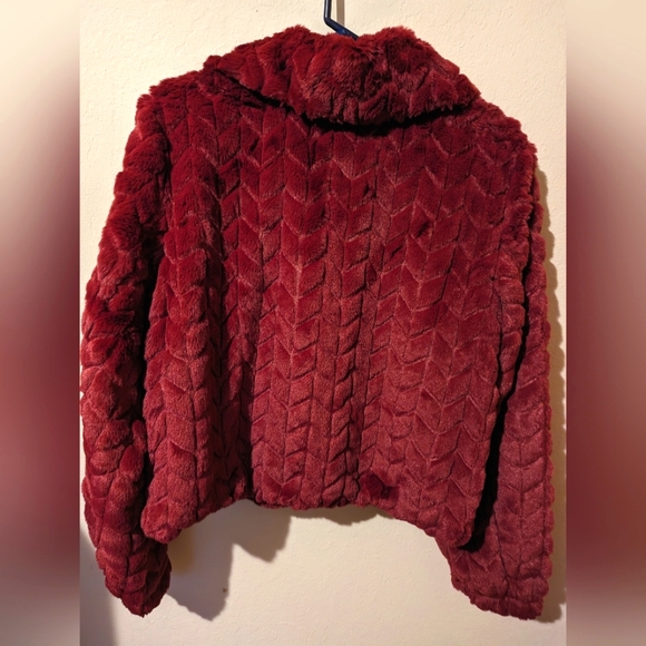 SOLD****Band of Gypsies (the Free) Val Faux Fur Chevron Jacket NWT XS, S, & M - Picture 6 of 8